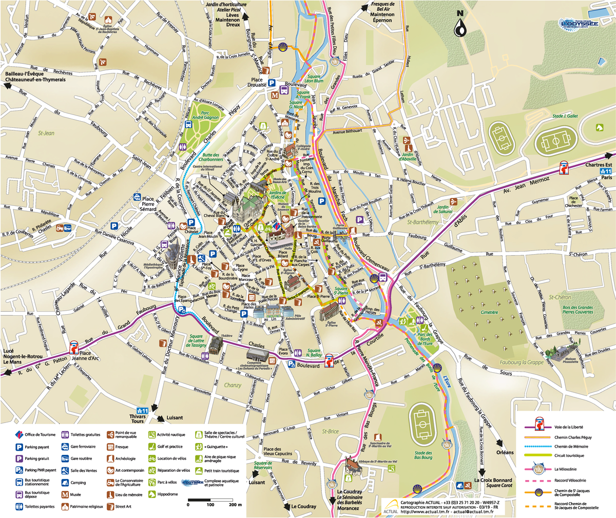 Plan de Chartres - Voyages - Cartes Plan de Chartres - Voyages - Cartes